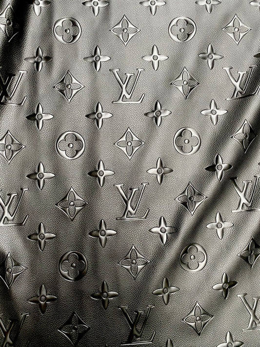 Soft Big Monogram Louis Vuitton Leather Fabric for Handmade Car Wrapper Upholstery