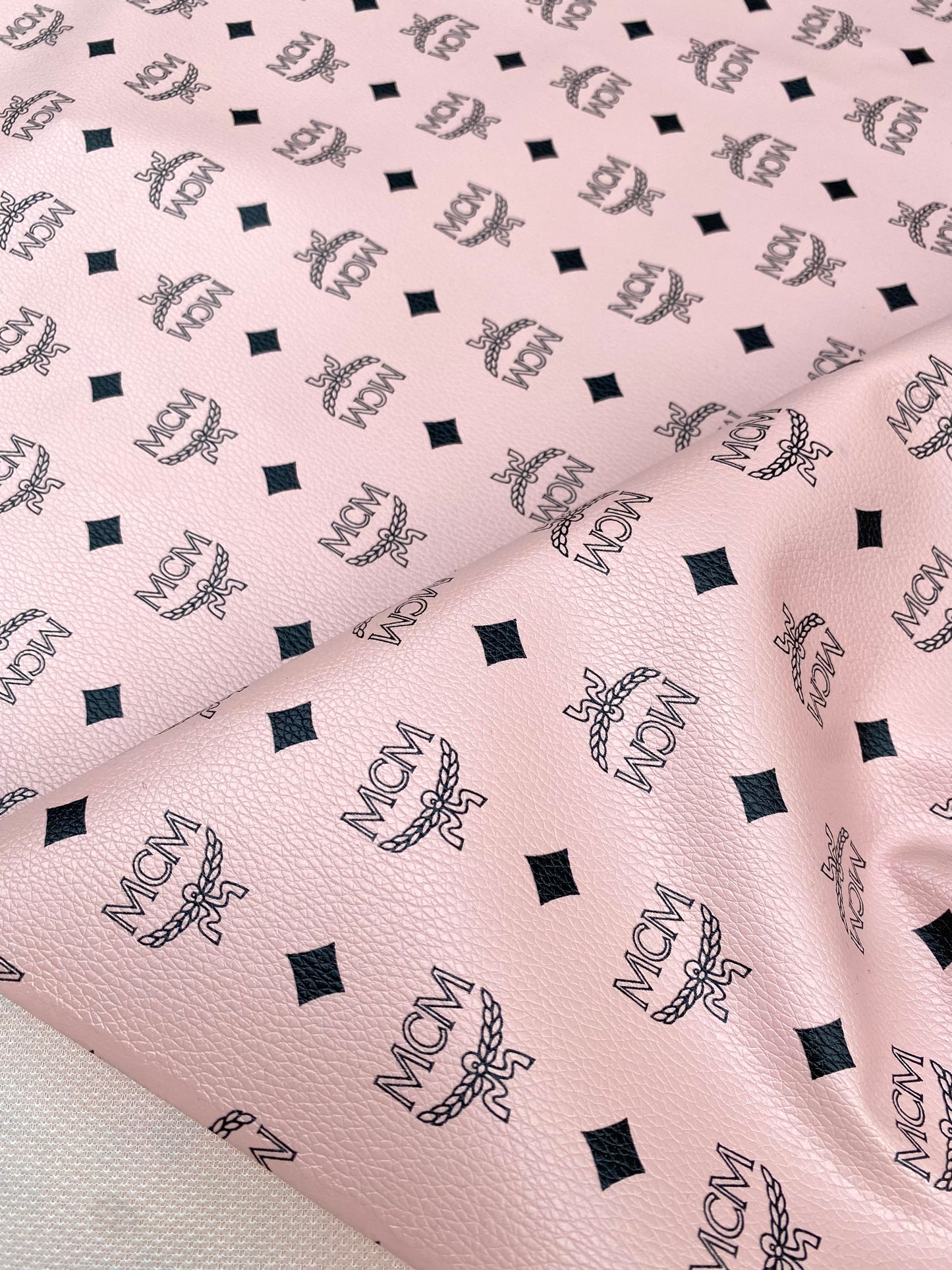 Light Pink MCM Vinyl Fabric for Handmade DIY Crafts Custom Cloth