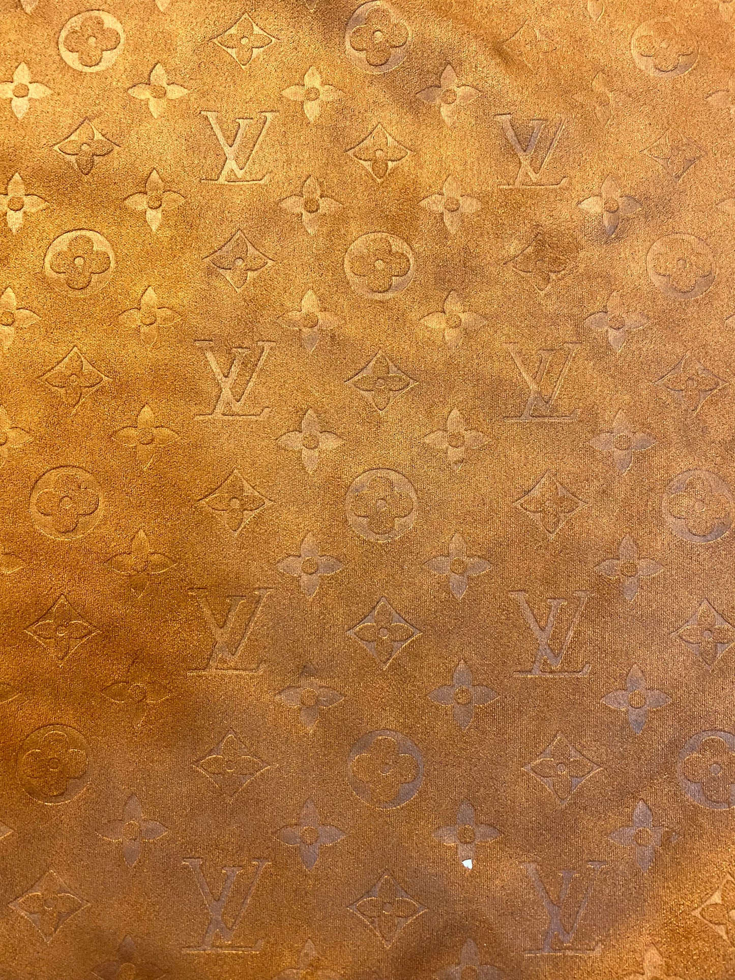 Tissu Louis Vuitton en daim marron chaud de luxe pour vêtements personnalisés faits à la main