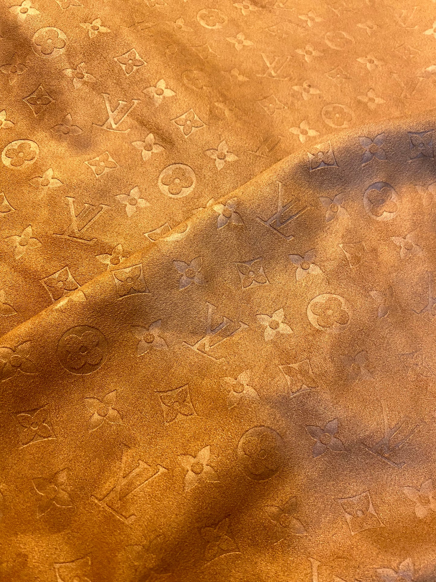 Luxury Brown Warm Suede Louis Vuitton Fabric for Handmade Custom DIY Clothing