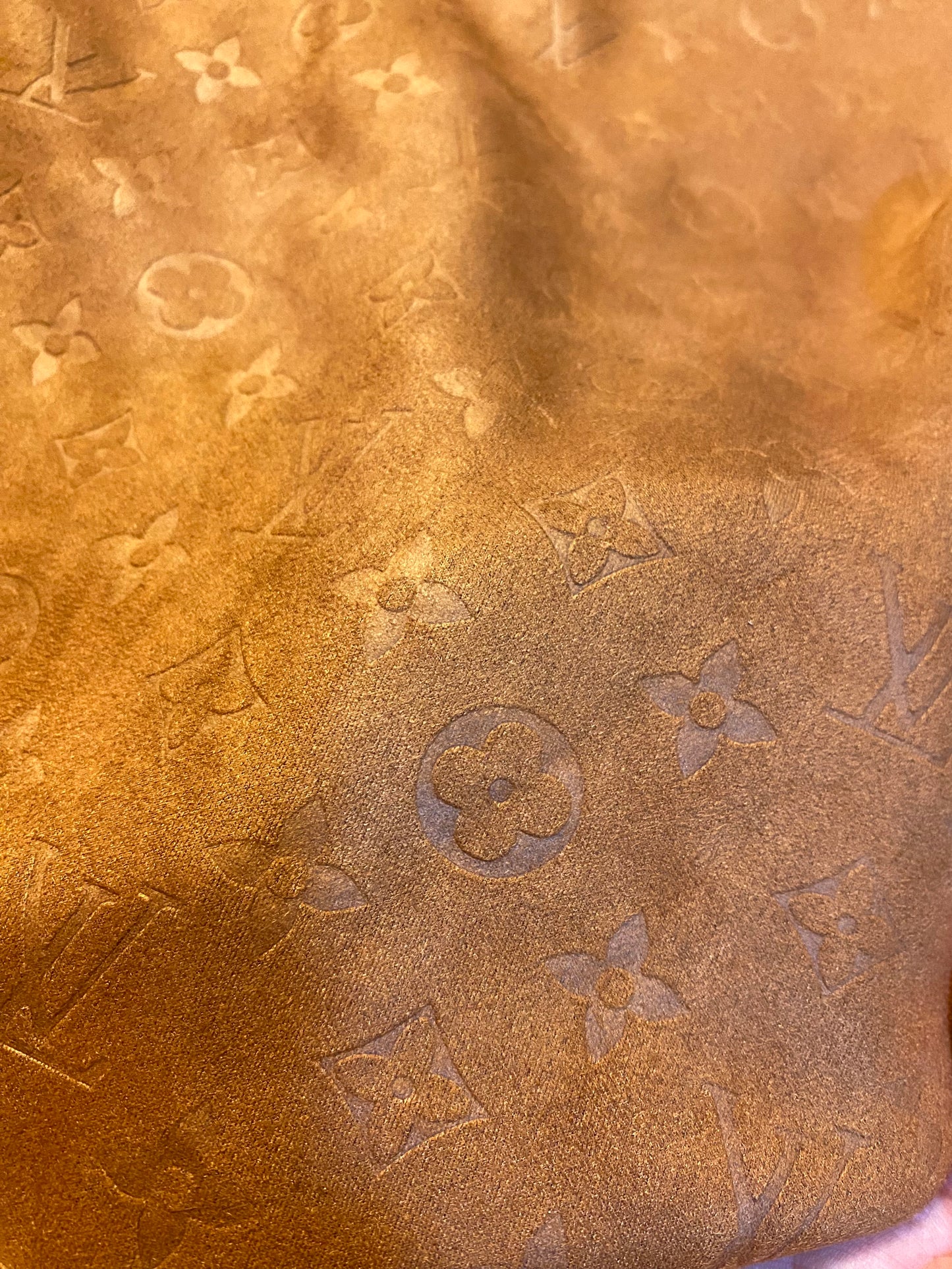 Luxury Brown Warm Suede Louis Vuitton Fabric for Handmade Custom DIY Clothing