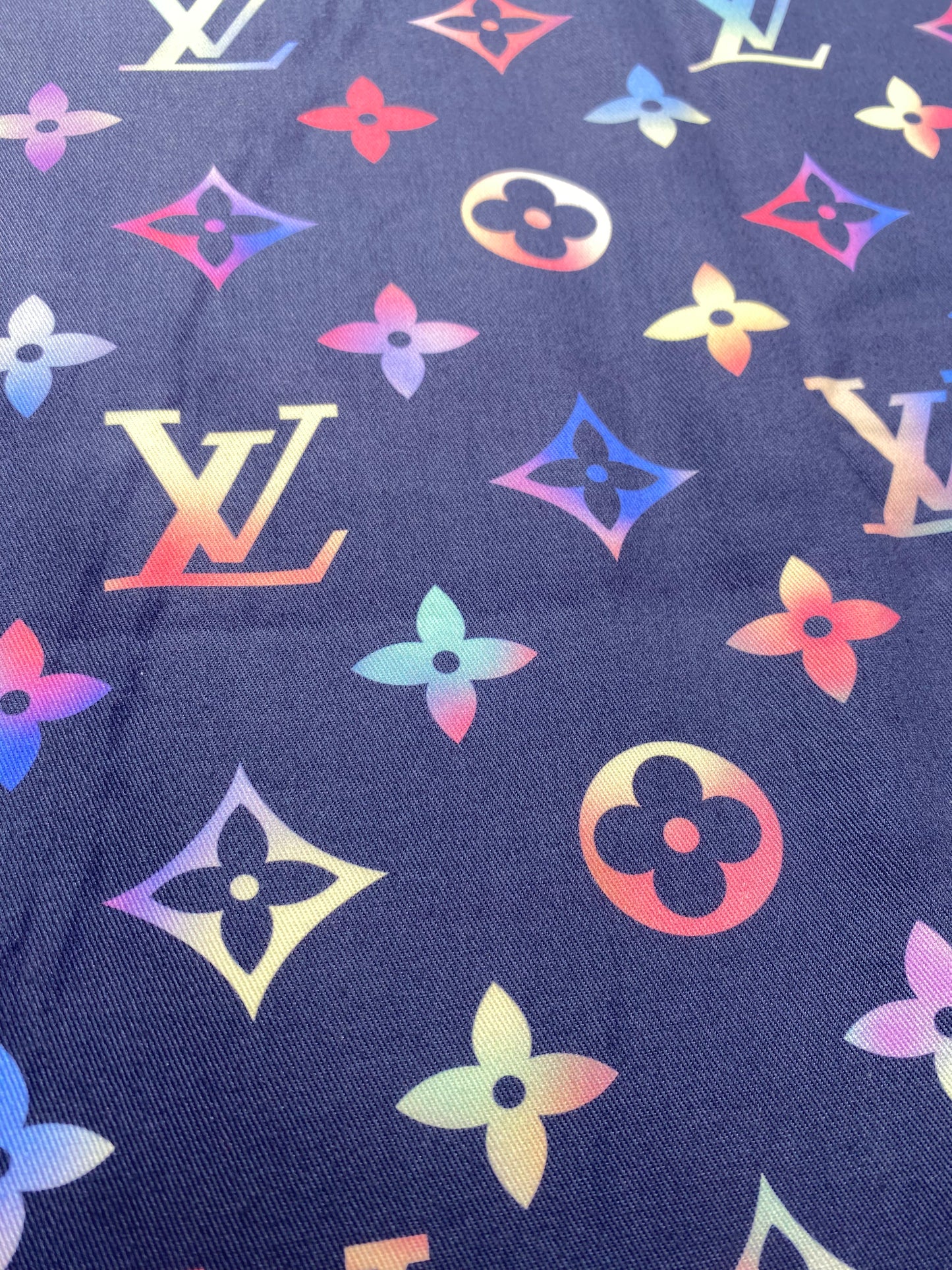 Colorful Louis Vuitton Cotton LV Fabric for Handmade DIY Crafts Sneakers Tailor Bespoke