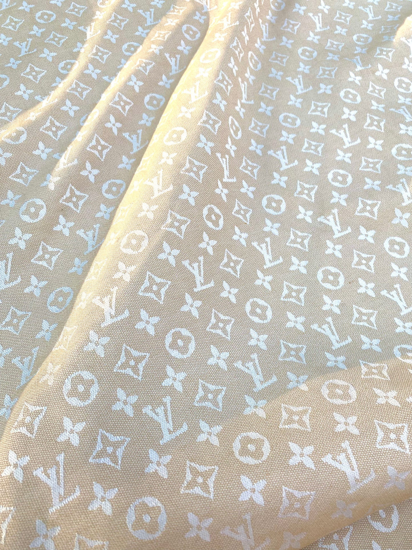 Ivory Woven Louis Vuitton Fabric for Handmade Custom Clothing Sofa Furniture Upholstery