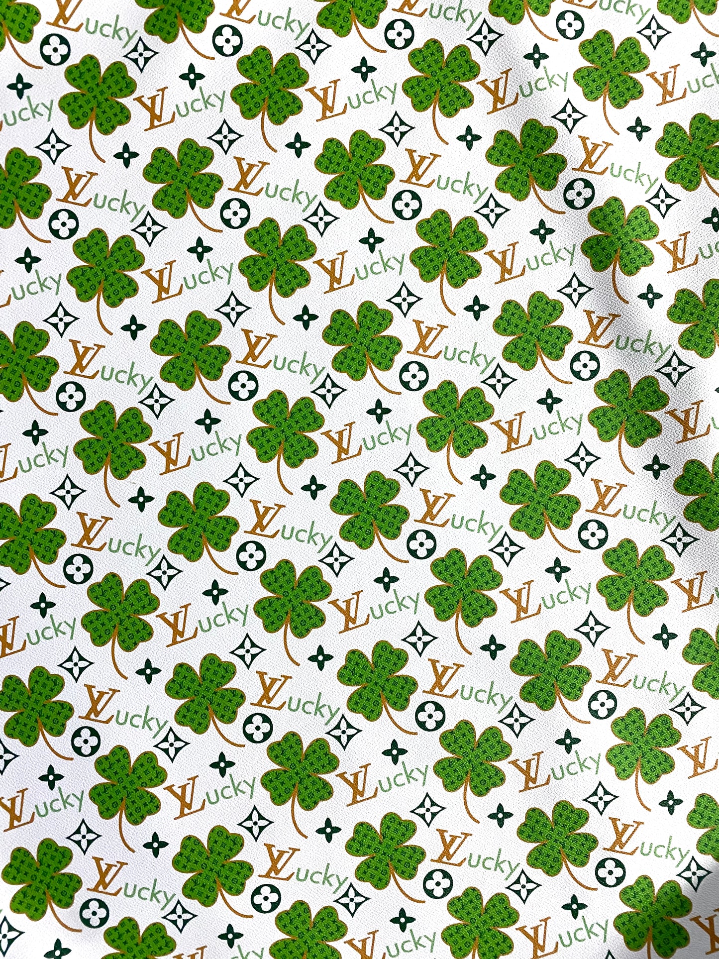 New Lucky Clover Louis Vuitton LV Leather Vinyl Fabric for Handmade Custom Clothing