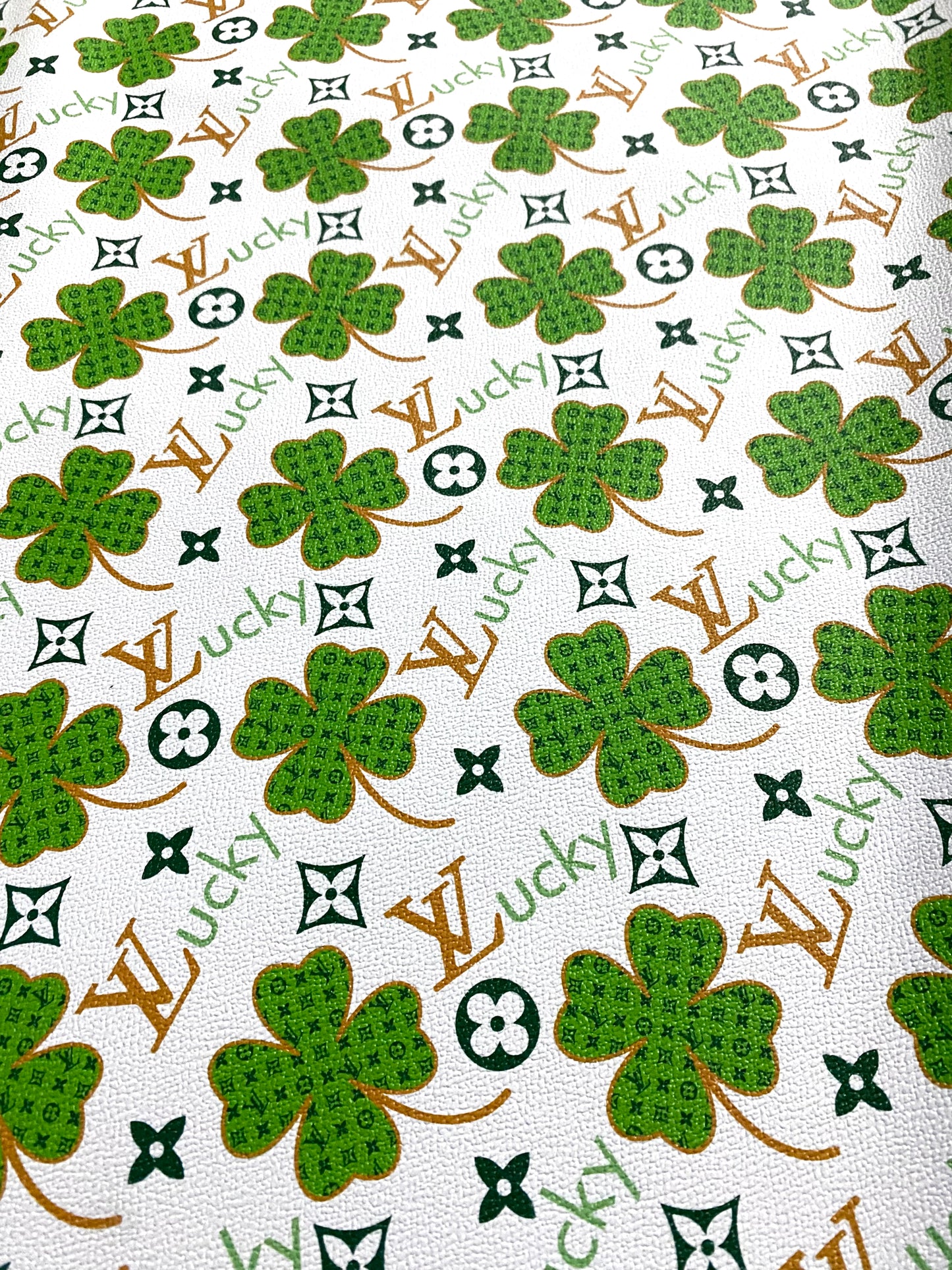 New Lucky Clover Louis Vuitton LV Leather Vinyl Fabric for Handmade Custom Clothing