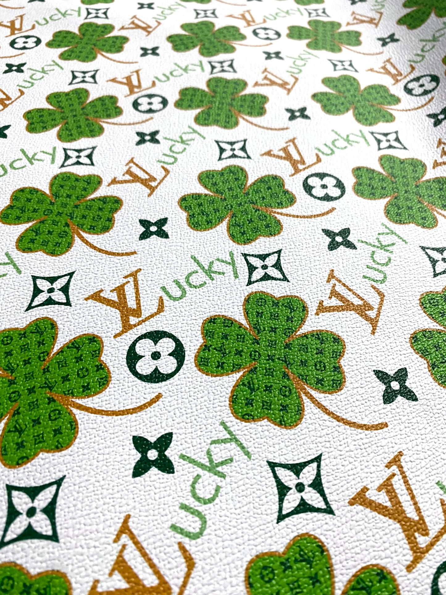 New Lucky Clover Louis Vuitton LV Leather Vinyl Fabric for Handmade Custom Clothing