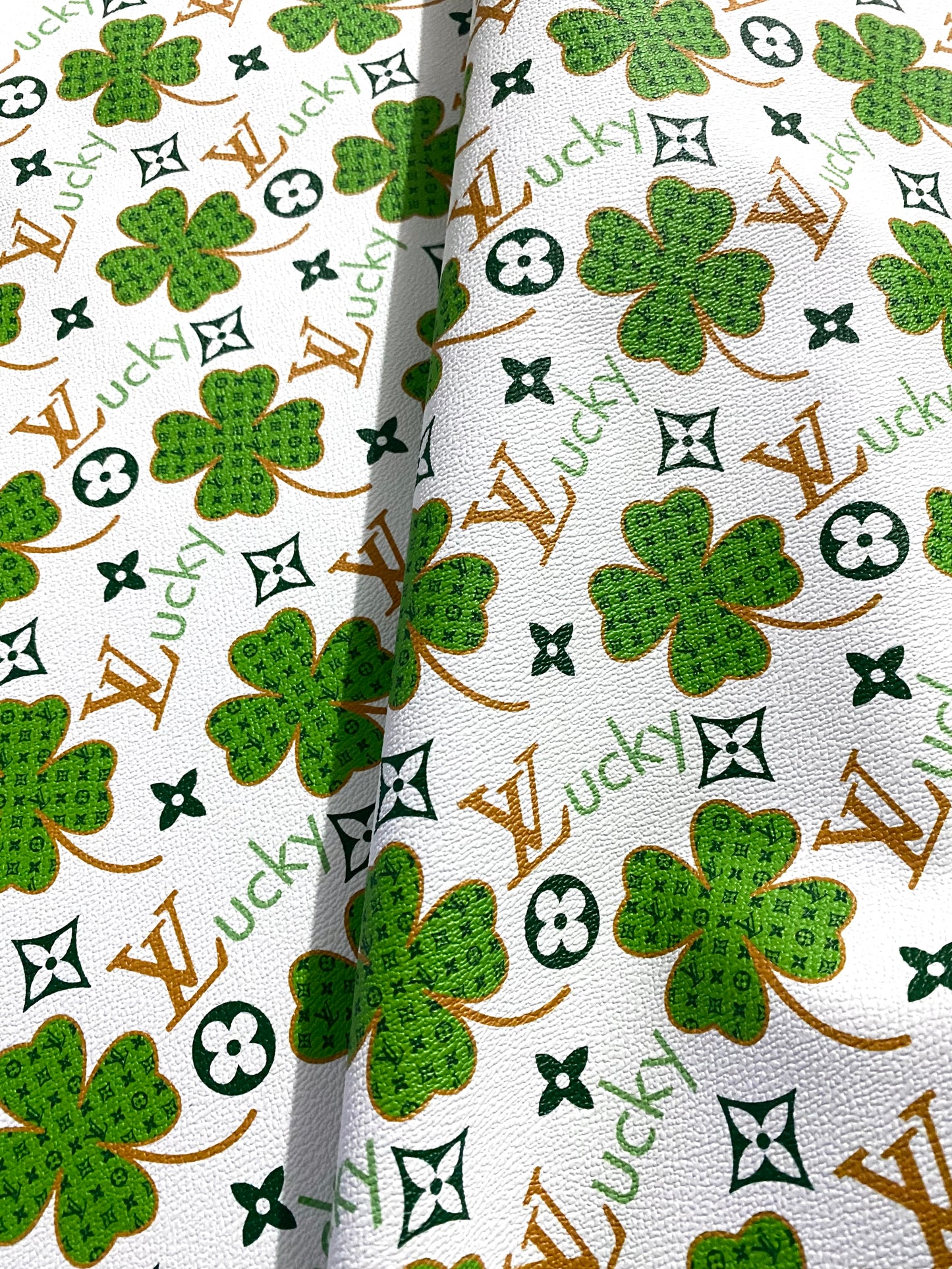 New Lucky Clover Louis Vuitton LV Leather Vinyl Fabric for Handmade Custom Clothing