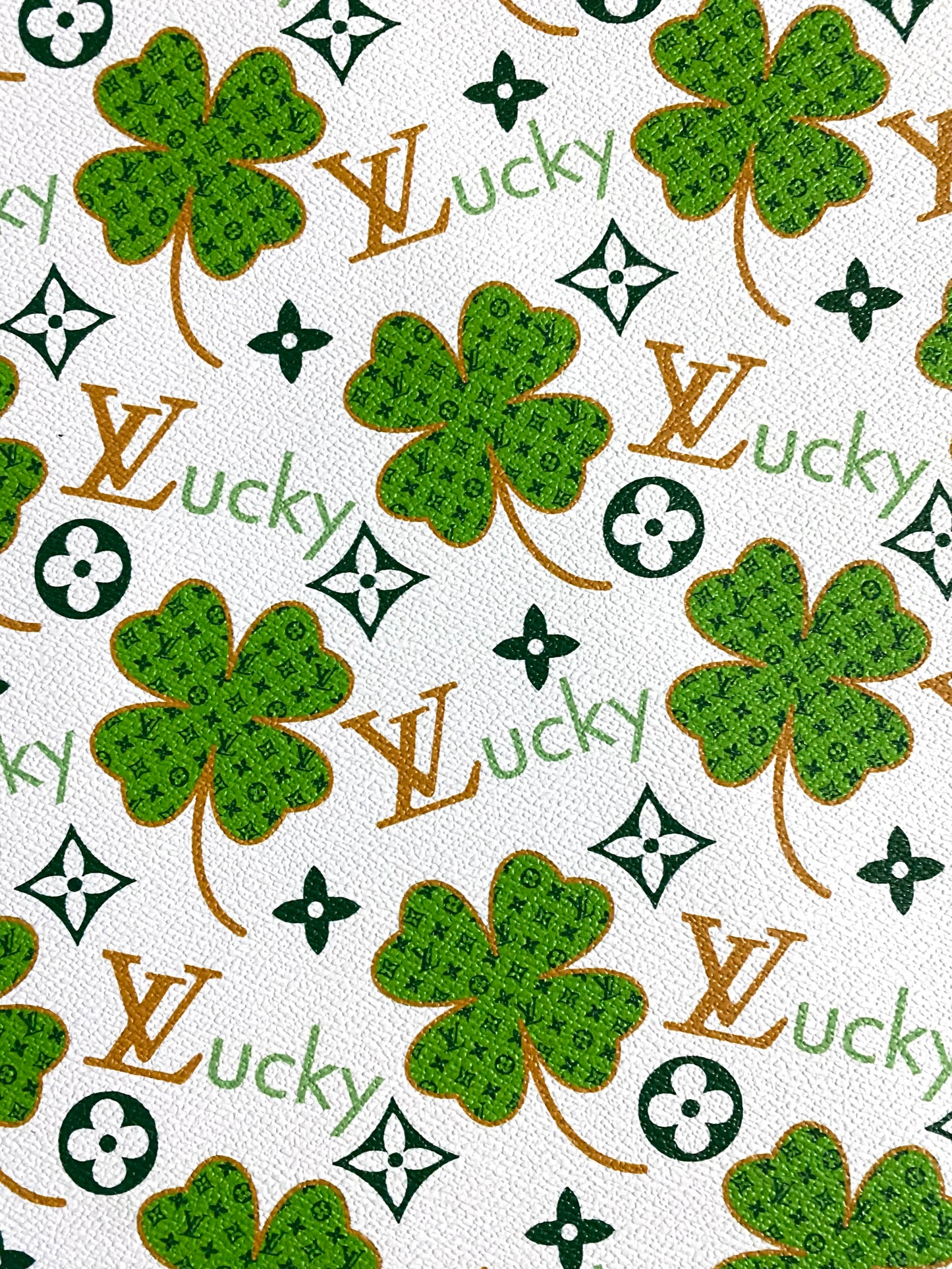 New Lucky Clover Louis Vuitton LV Leather Vinyl Fabric for Handmade Custom Clothing