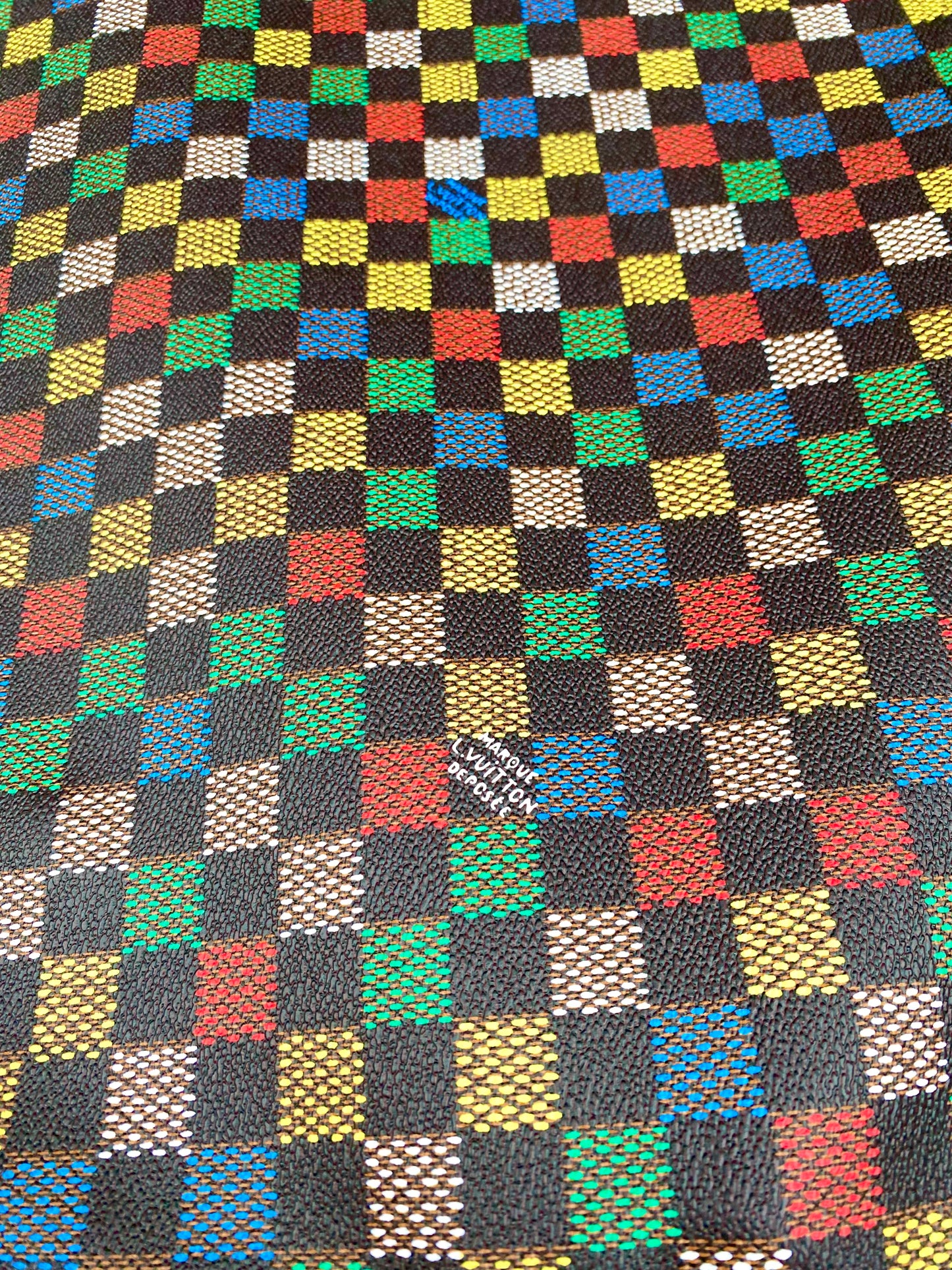 Colorful Damier Check Louis Vuitton Vinyl Fabric for Handmade DIY Creations Bag Custom