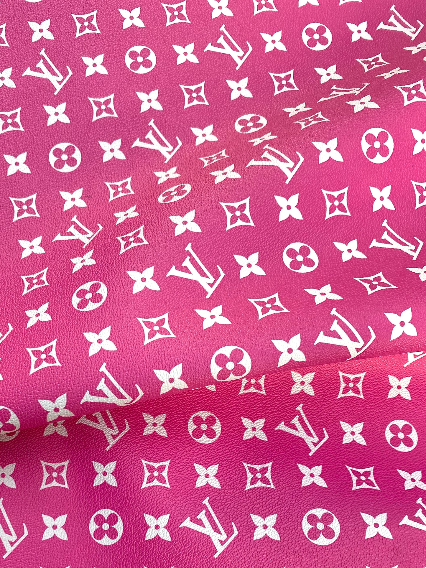 Hot Pink LV Louis Vuitton Leder Vinyl Stoff für handgemachte individuelle DIY Handwerk