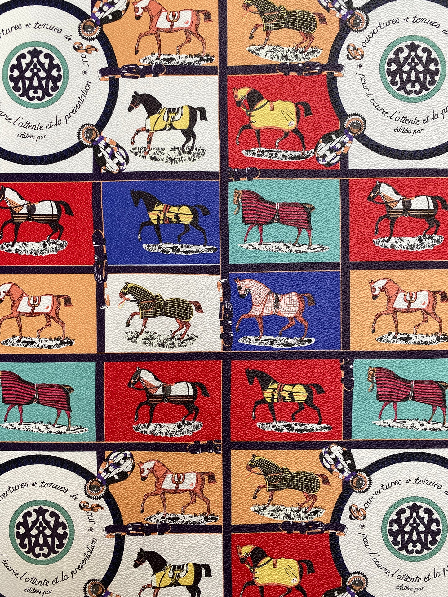 Hermes Scarf Designer Horse Leather Fabric for Handmade DIY Crafts