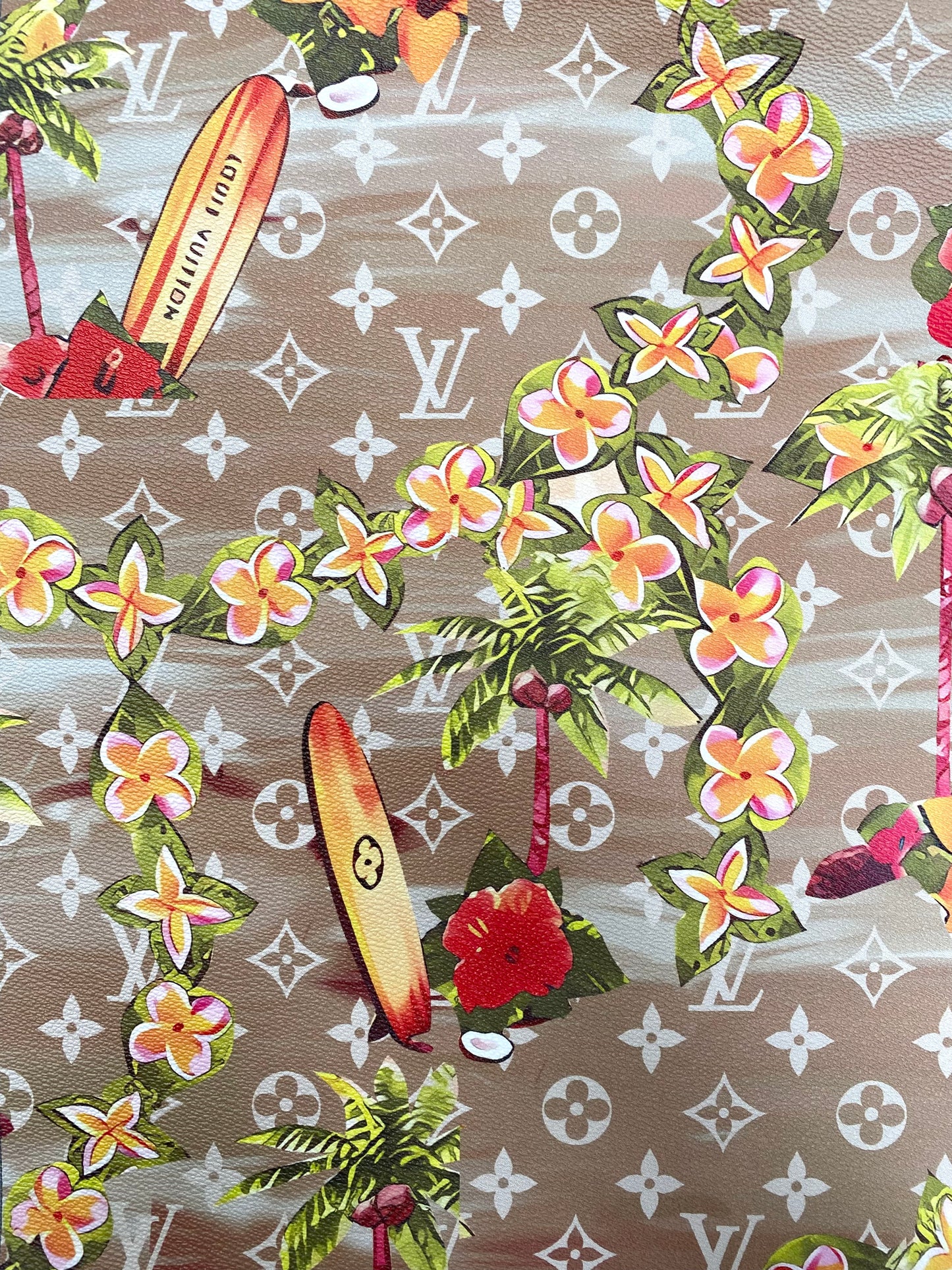 Sac de sport en cuir de créateur Louis Vuitton LV Flower pour le surf d'été pour les loisirs créatifs faits à la main