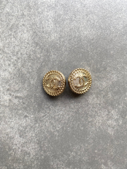 Golden Metal Chanel Button Designer Accessory for Handmade Custom Clothing Upholstery