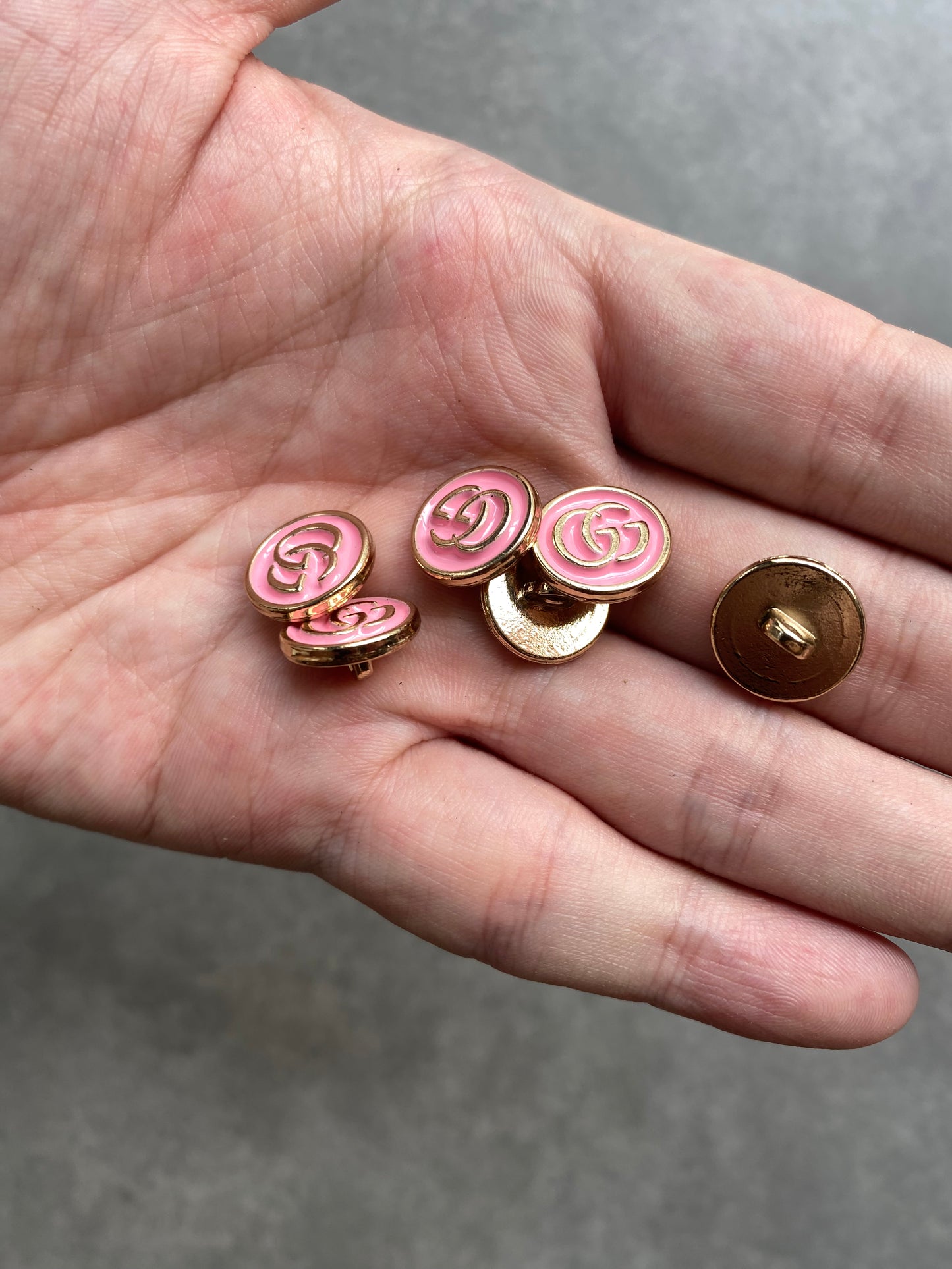 Pink Small Gucci Button Clothing Accessory for Handmade Custom DIY Projects Upholstery