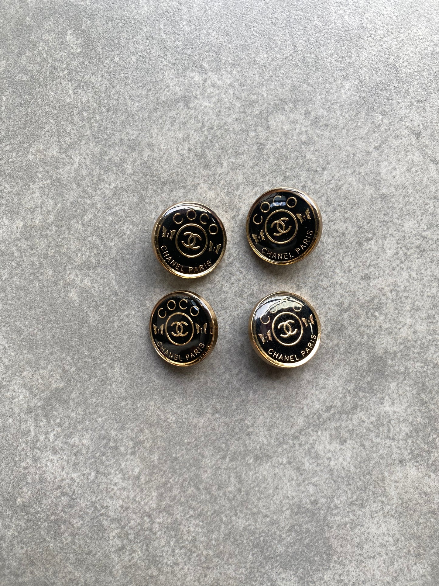 Black Vintage Chanel Button for Handmade DIY Projects Crafts Custom Clothing