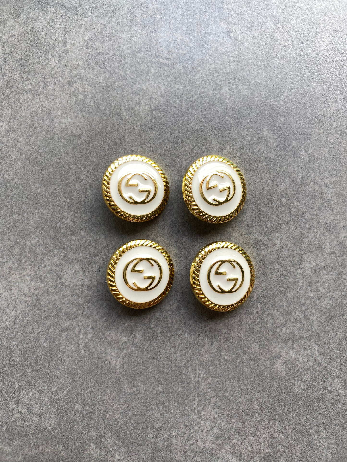 White Golden Metal Gucci Button Accessory for Handmade Custom Clothing Apparel DIY Projects