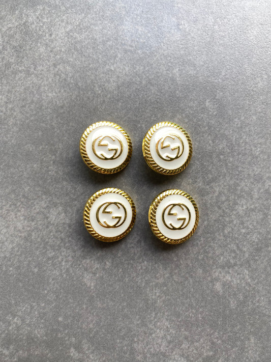 White Golden Metal Gucci Button Accessory for Handmade Custom Clothing Apparel DIY Projects