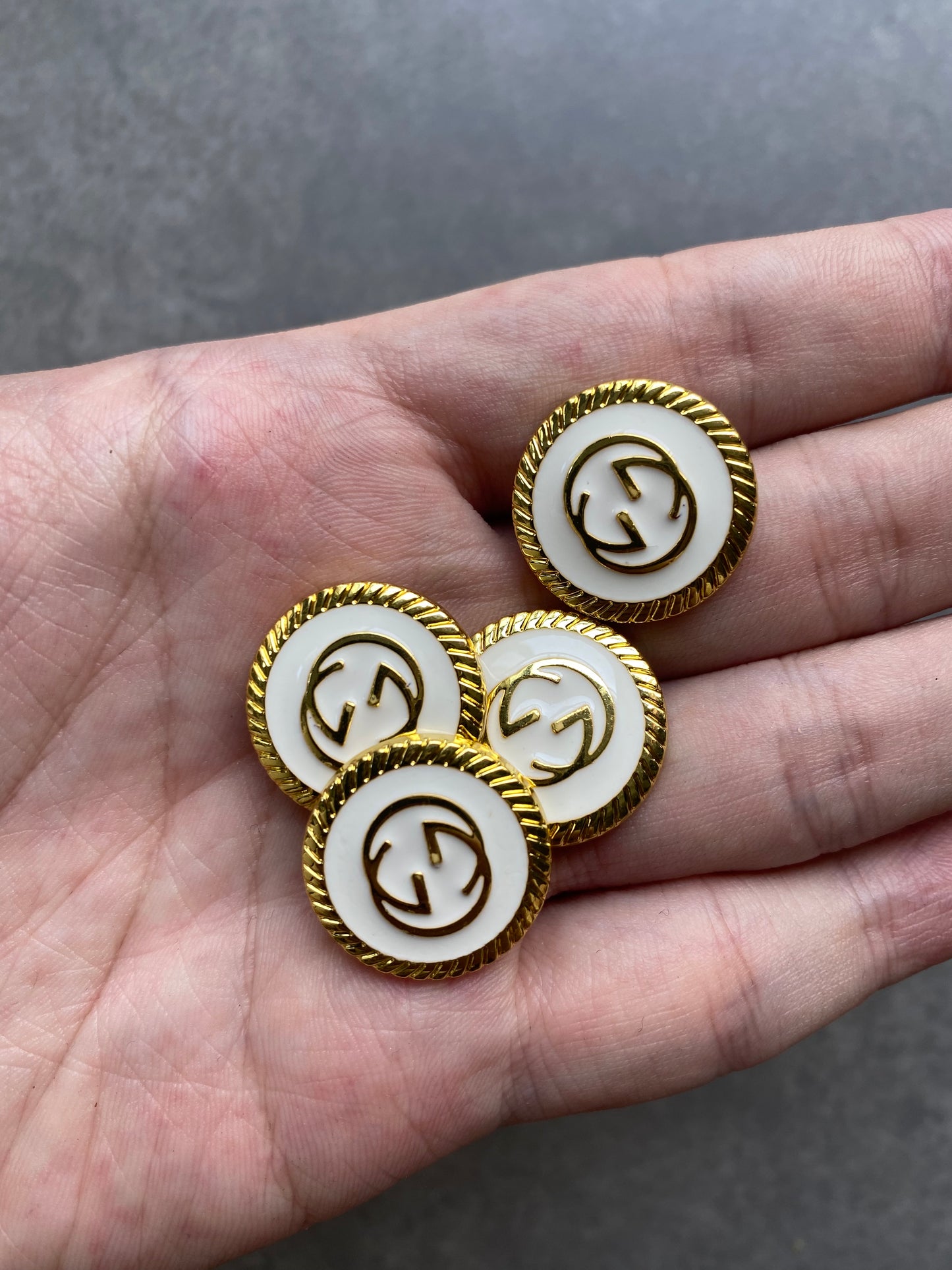 White Golden Metal Gucci Button Accessory for Handmade Custom Clothing Apparel DIY Projects