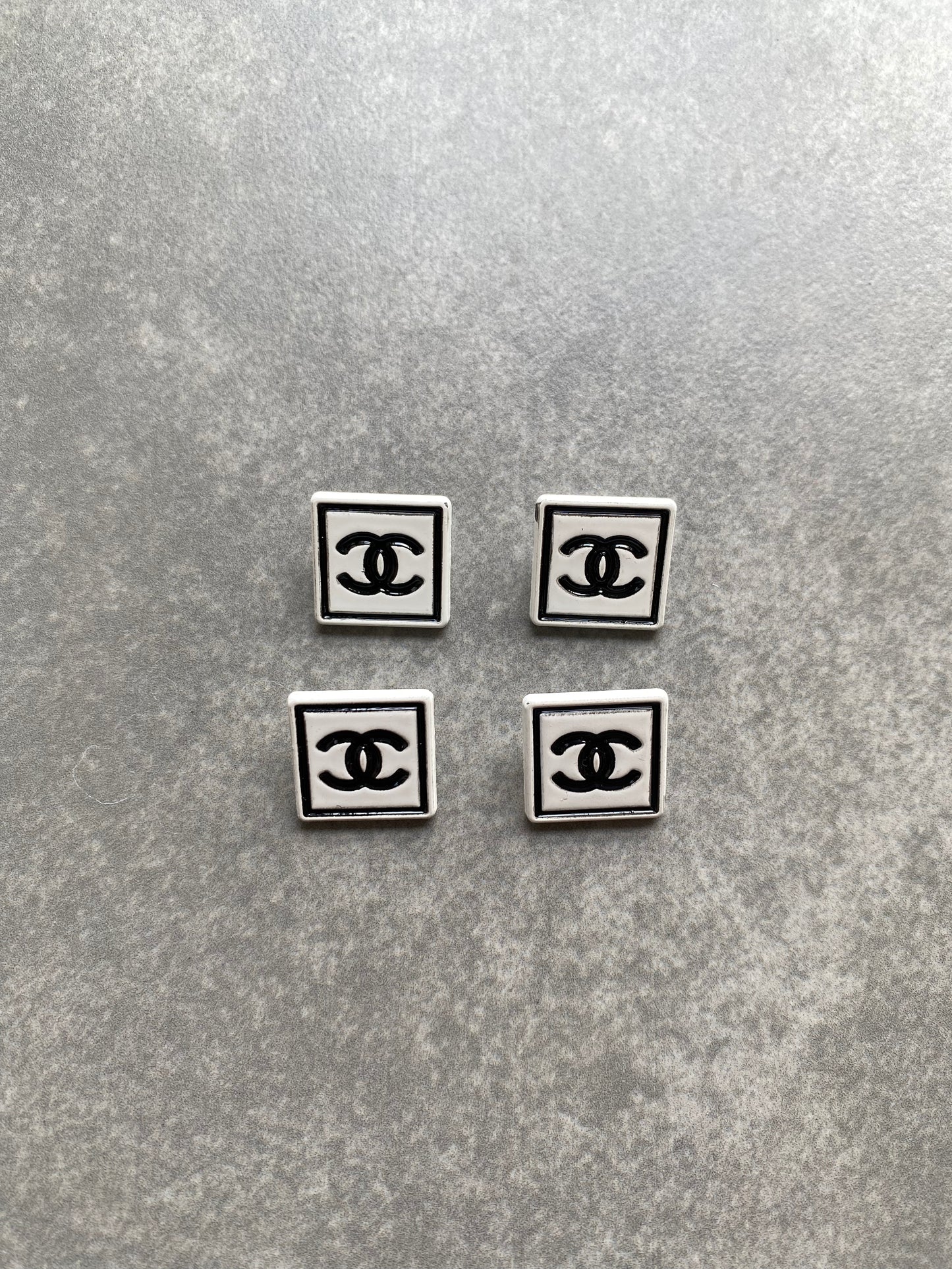 Square Ceramics Chanel Button for Custom Clothing Accessory Apparel Bespoke DIY