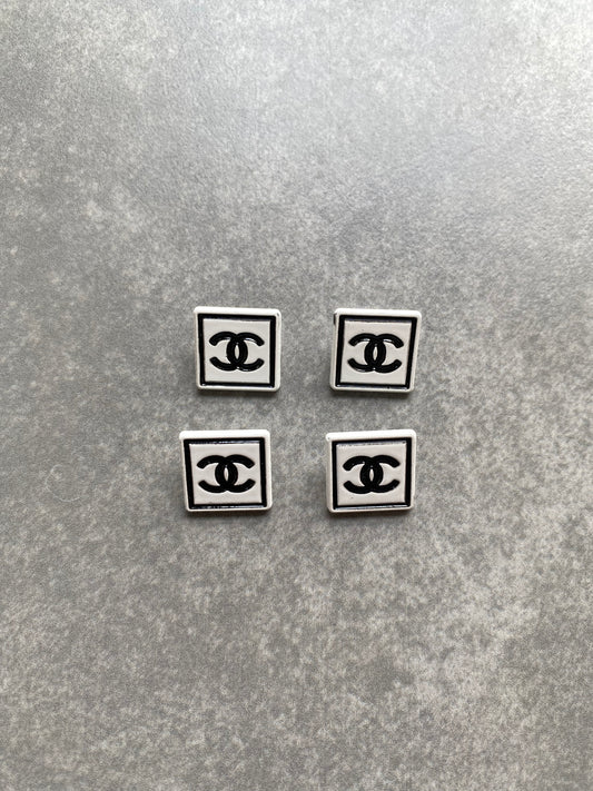 Square Ceramics Chanel Button for Custom Clothing Accessory Apparel Bespoke DIY