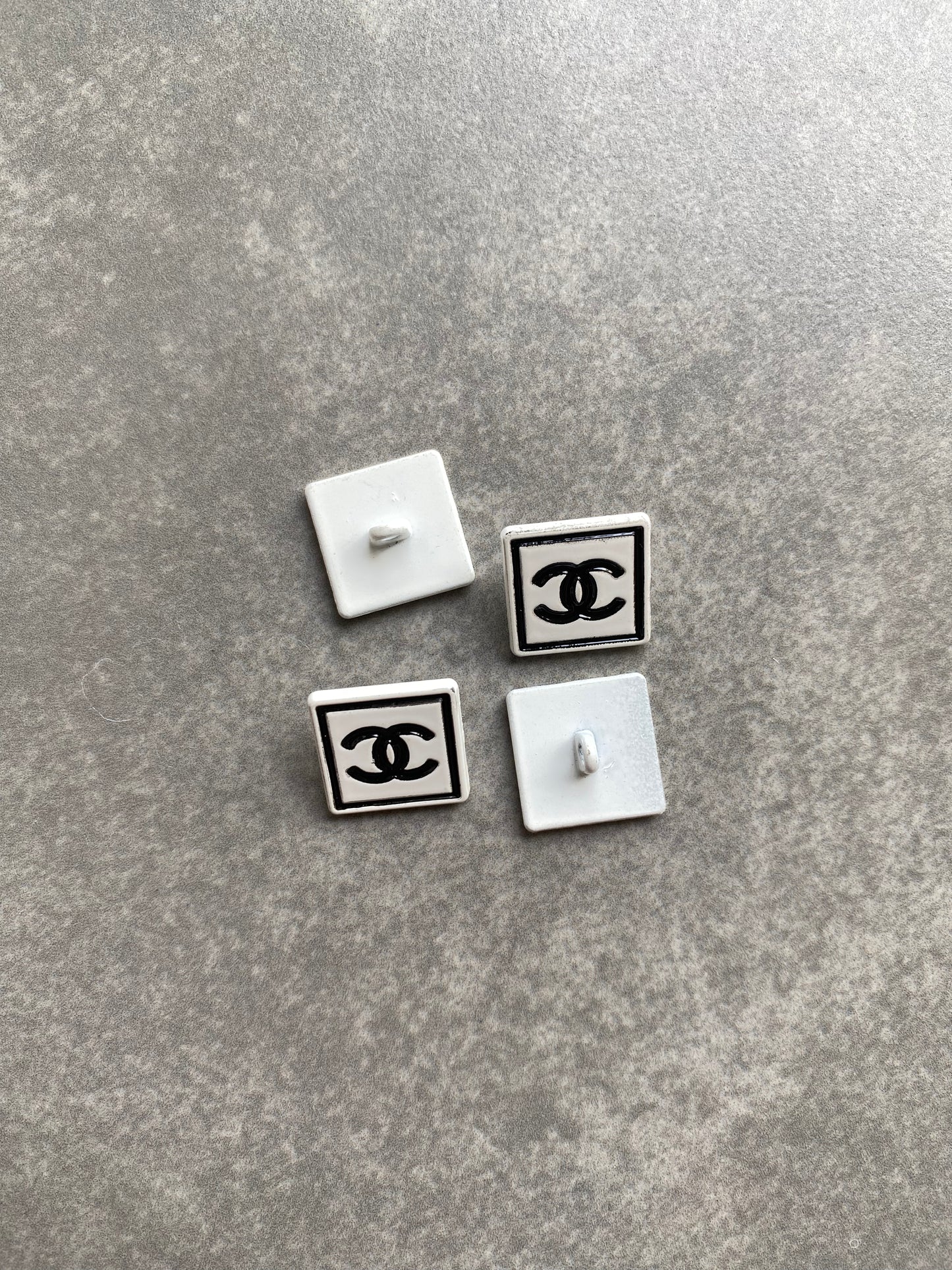 Square Ceramics Chanel Button for Custom Clothing Accessory Apparel Bespoke DIY