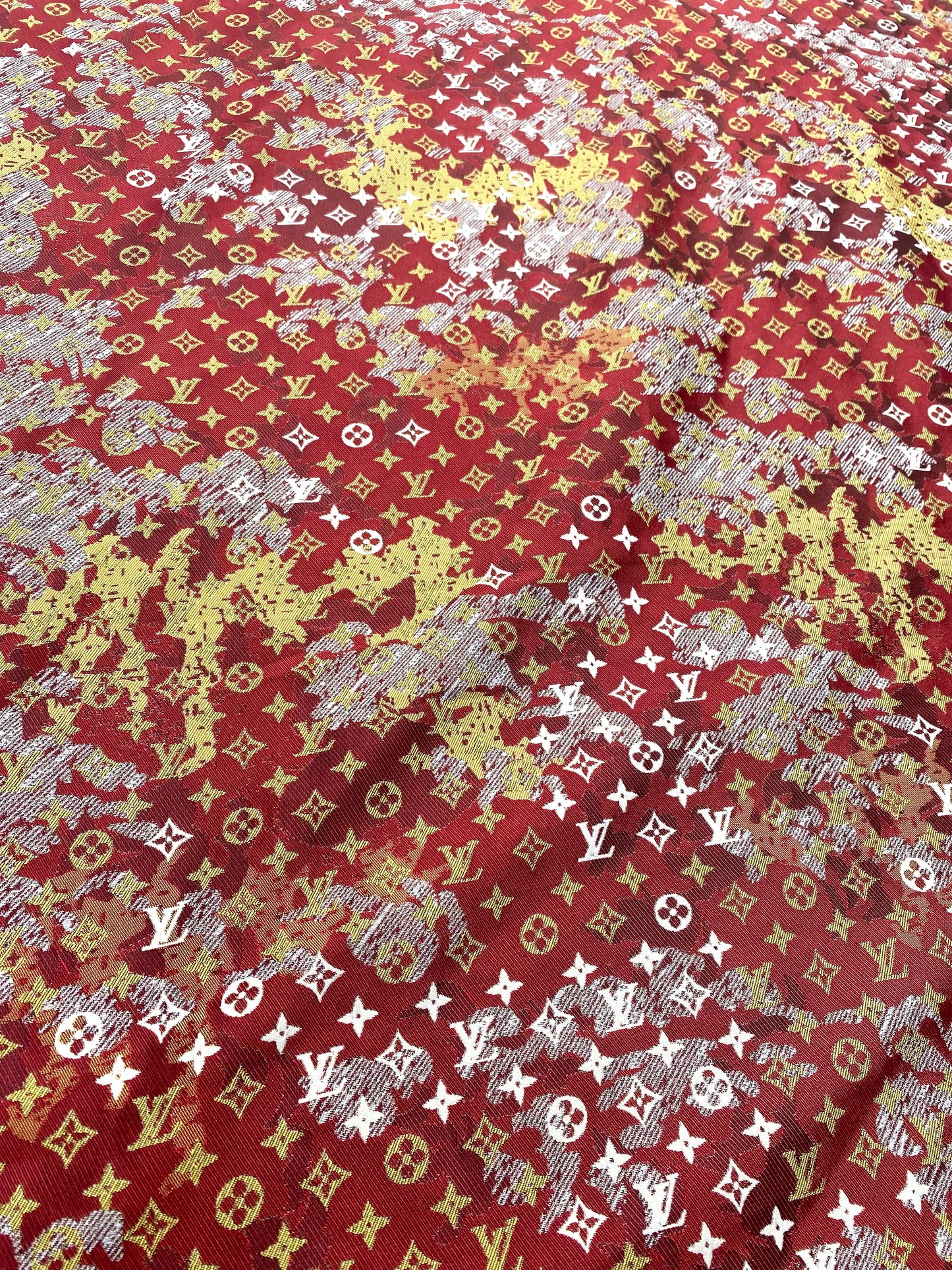 Vivid Red Louis Vuitton LV Upholstery Fabric for Handmade DIY Projects Custom Shoes