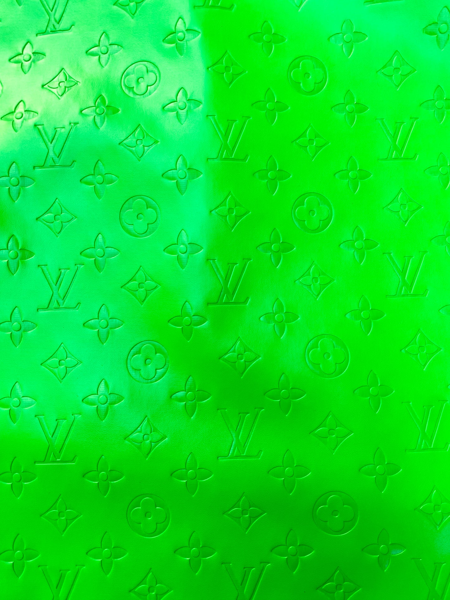 Vivid Neon Green Soft LV Leather Sheet Vinyl Fabric for Handmade DIY Upholstery Custom Shoes