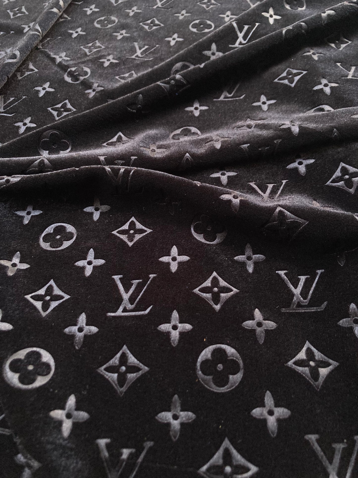 Black Louis Vuitton LV Velvet Fabric