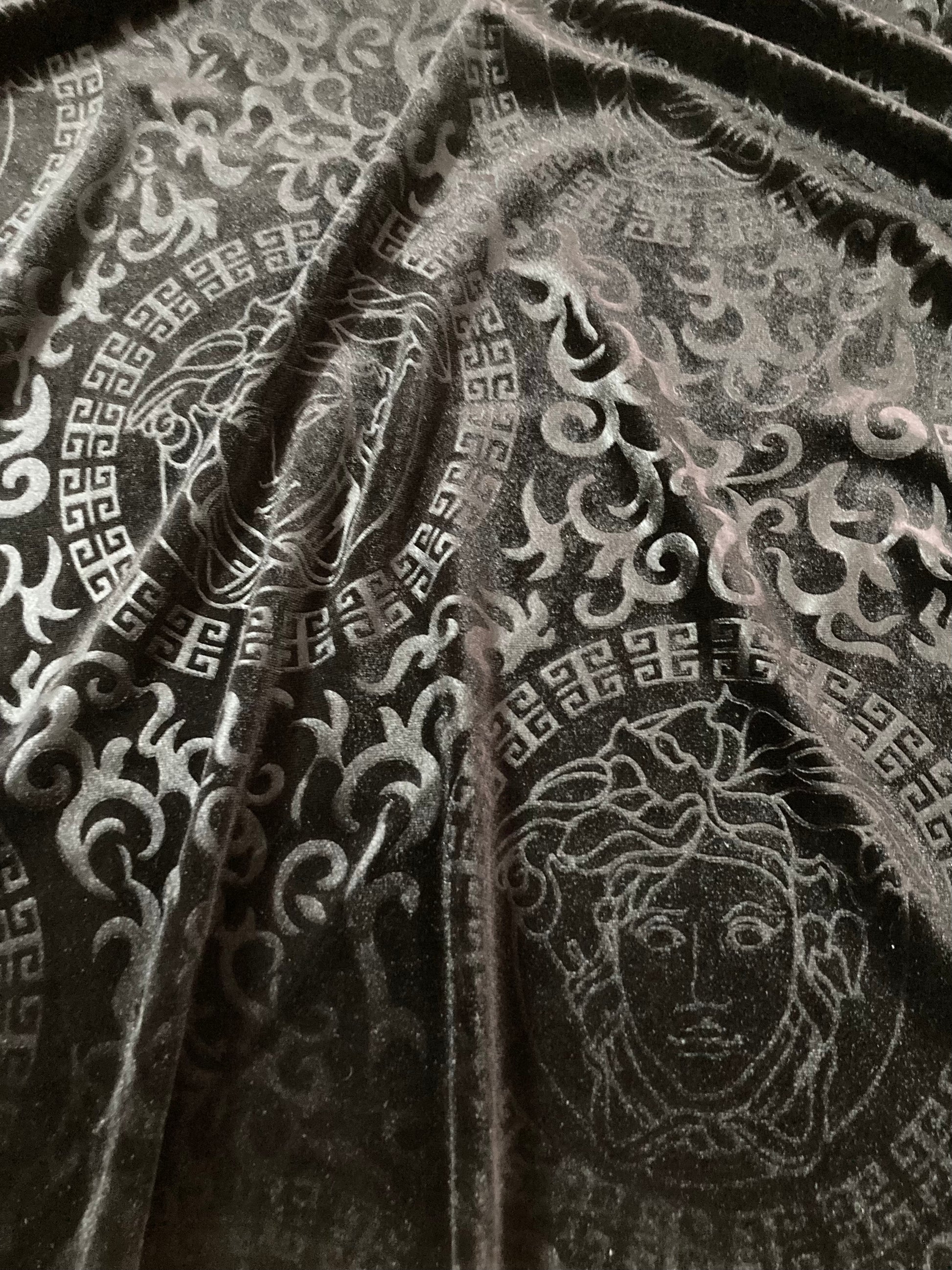 Black Versace Velvet Fabric