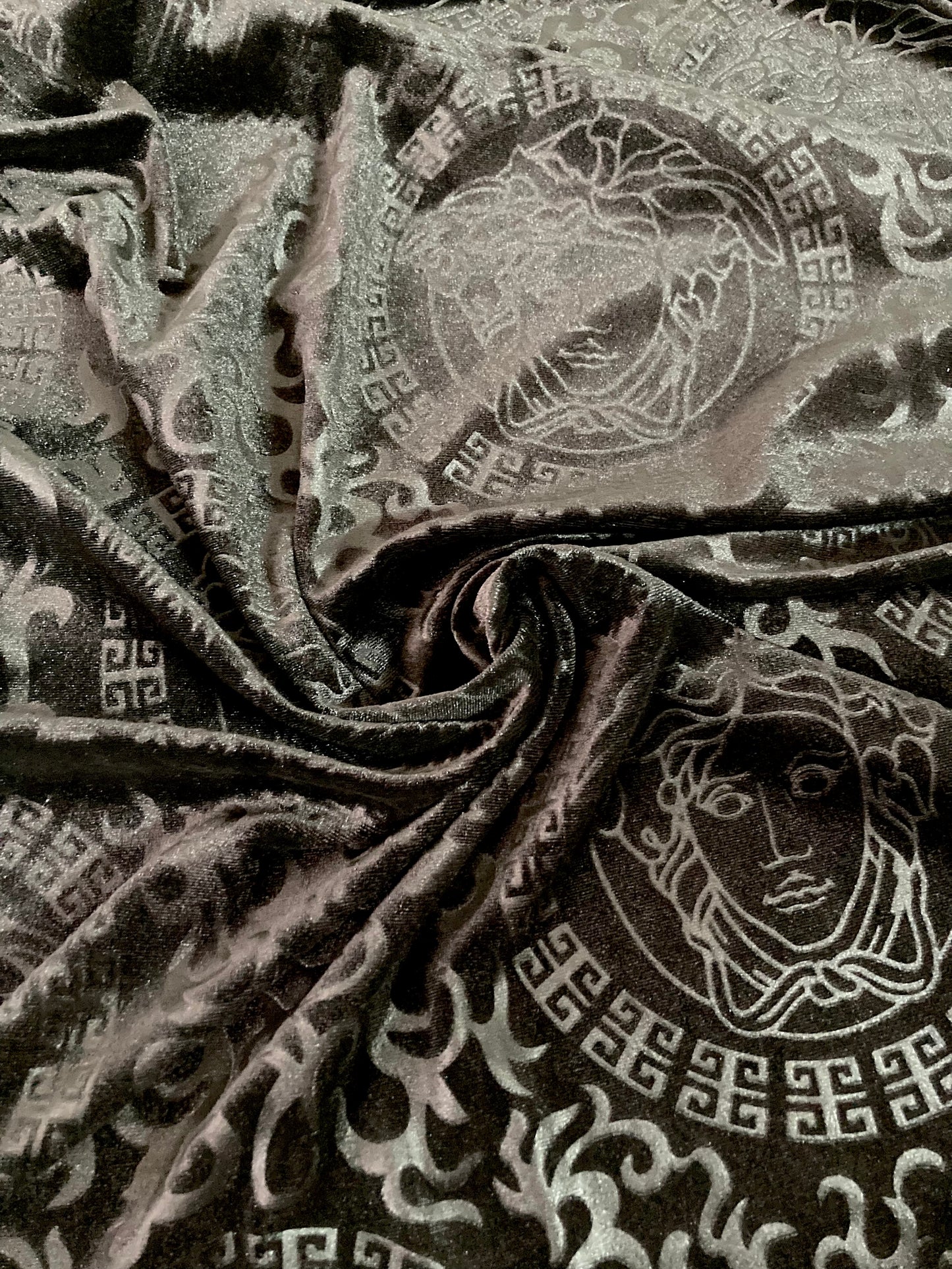 Black Versace Velvet Fabric