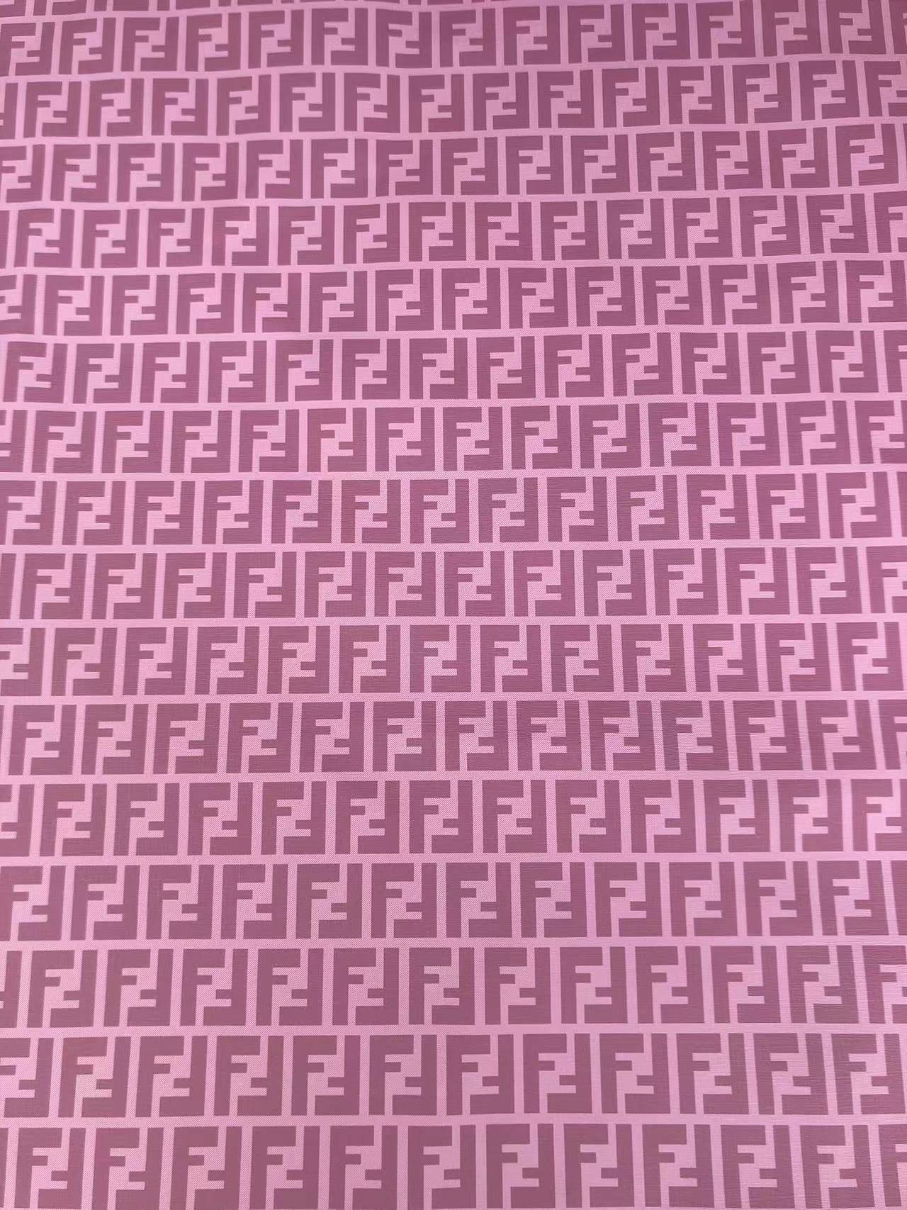 Pink Purple Fendi FF Custom Vinyl Designer Fabric for DIY Crafts Upholstery