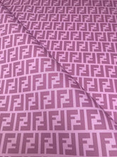 Load image into Gallery viewer, Pink Purple Fendi FF Custom Vinyl Designer Fabric for DIY Crafts Upholstery