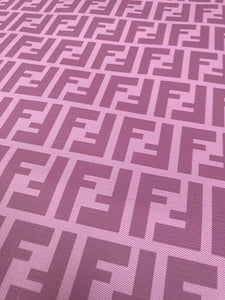 Pink Purple Fendi FF Custom Vinyl Designer Fabric for DIY Crafts Upholstery