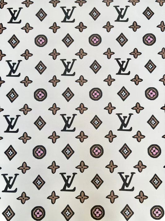 Tissu en cuir personnalisé inspiré du designer LV Vinyl pour baskets DIY Artisanat fait main