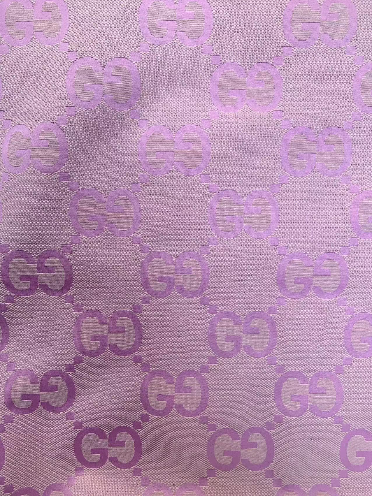 Tissu Jacquard rose clair Big GG Gucci pour travaux manuels de couture DIY