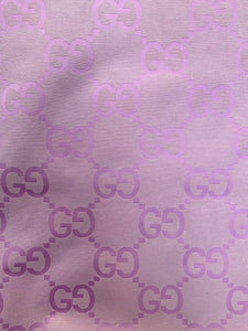 Light Pink Jacquard Big GG Gucci Designer Fabric for DIY Sewing Handicrafts