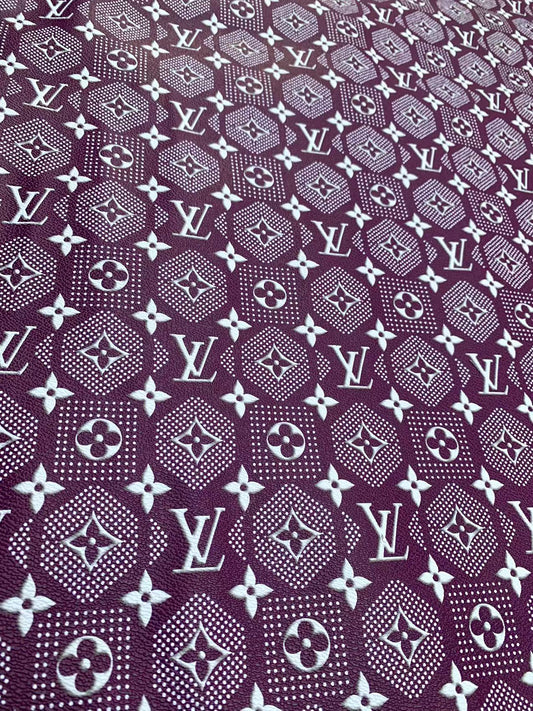 Purple Louis Vuitton Vinyl Designer Leather for DIY Crafts Handmade Custom Sneakers