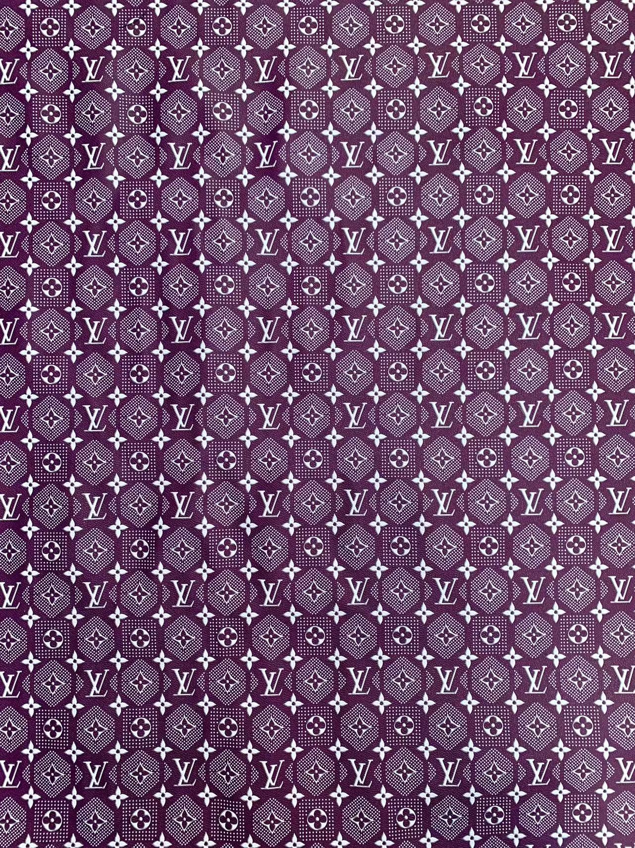 Purple Louis Vuitton Vinyl Designer Leather for DIY Crafts Handmade Custom Sneakers