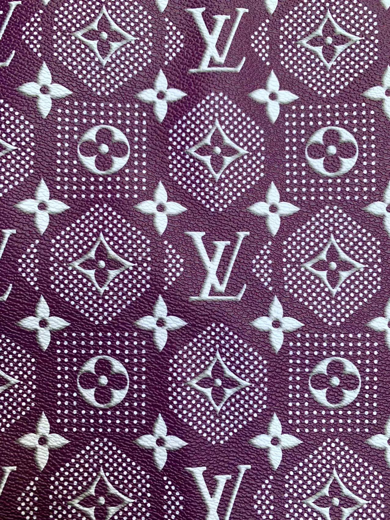 Purple Louis Vuitton Vinyl Designer Leather for DIY Crafts Handmade Custom Sneakers