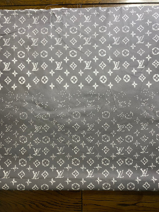 Grey LV Gradient Cotton Fabric for Clothing DIY Crafts Handmade Sold by Yard