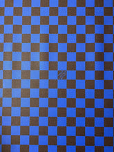 Load image into Gallery viewer, Blue Big Check Damier Vinyl Leather for LV Trainer Sneaker