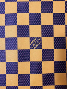 Yellow Big Check Damier Vinyl Leather for LV Trainer Sneaker