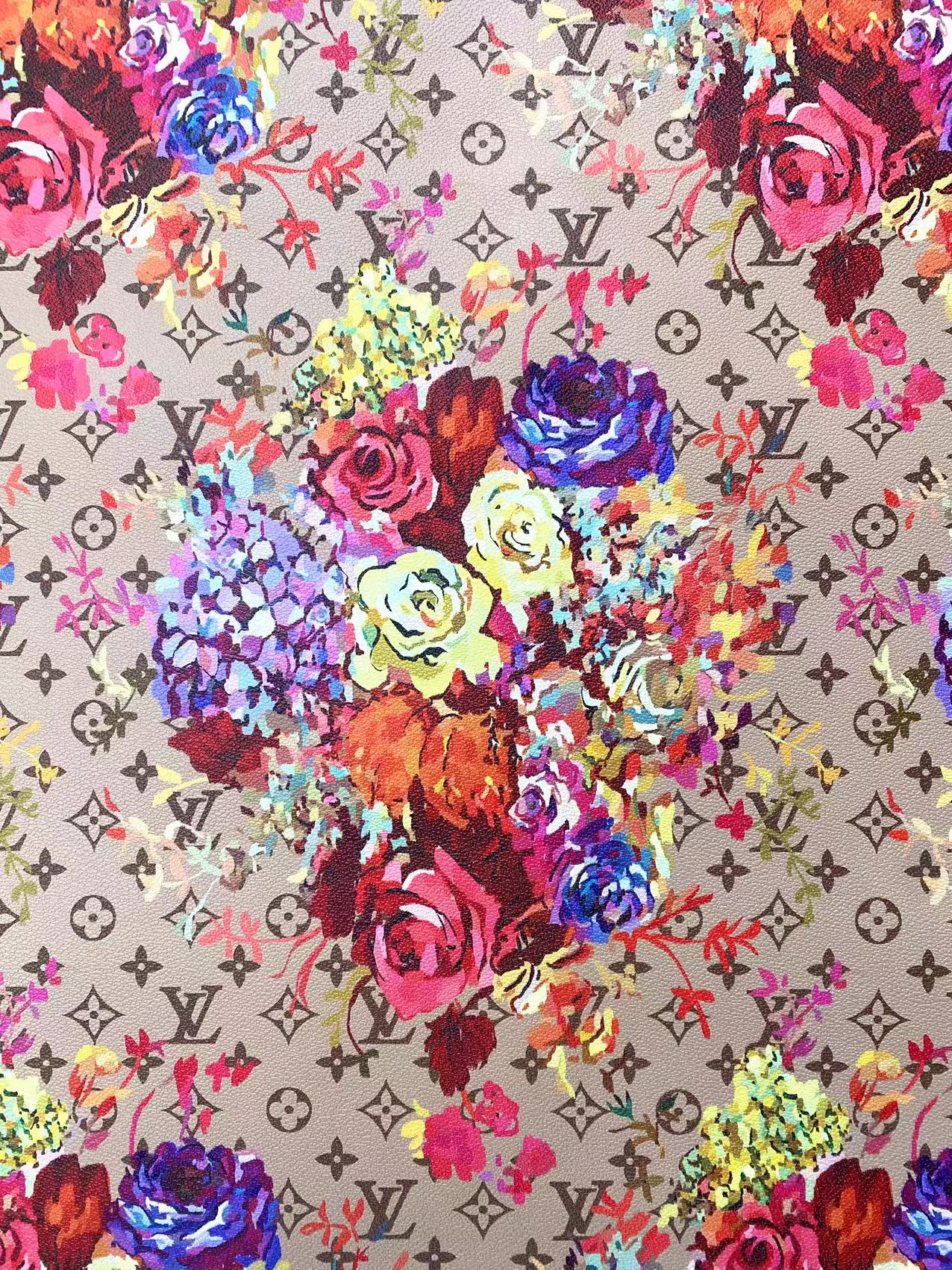 Motif floral personnalisé en vinyle LV pour couture et rembourrage faits à la main