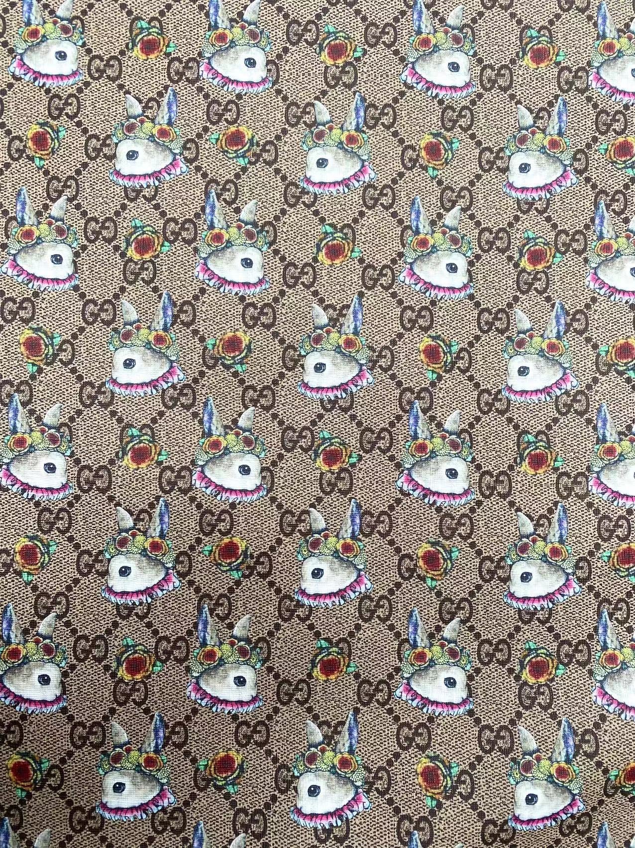 Gucci Osterhase Design Leder Stoff Vinyl für DIY Handwerk Nähen Custom 