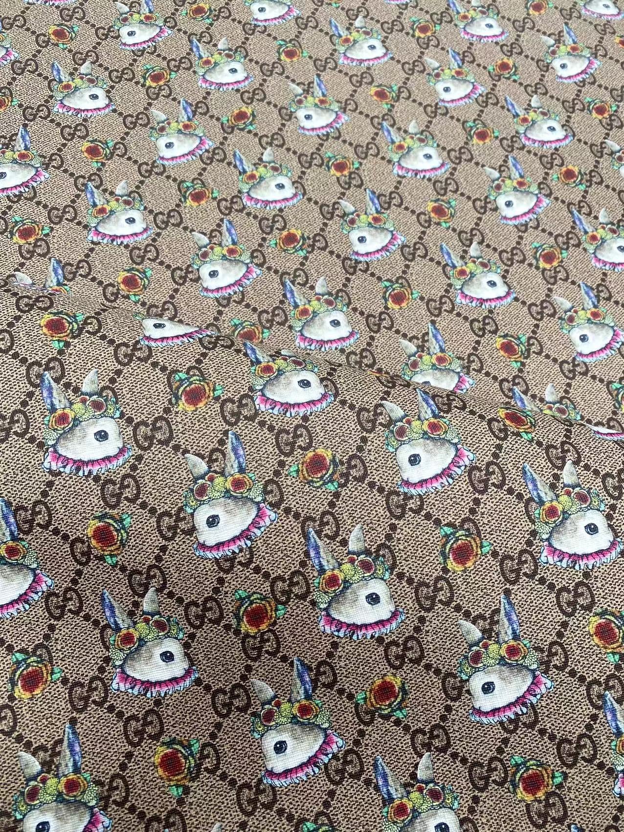 Gucci Osterhase Design Leder Stoff Vinyl für DIY Handwerk Nähen Custom 