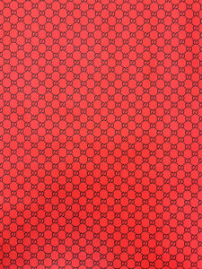Red Black Gucci Vinyl Leather Fabric for DIY Sewing Crafts Handmade
