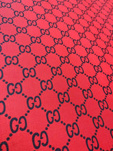 Load image into Gallery viewer, Red Black Gucci Vinyl Leather Fabric for DIY Sewing Crafts Handmade
