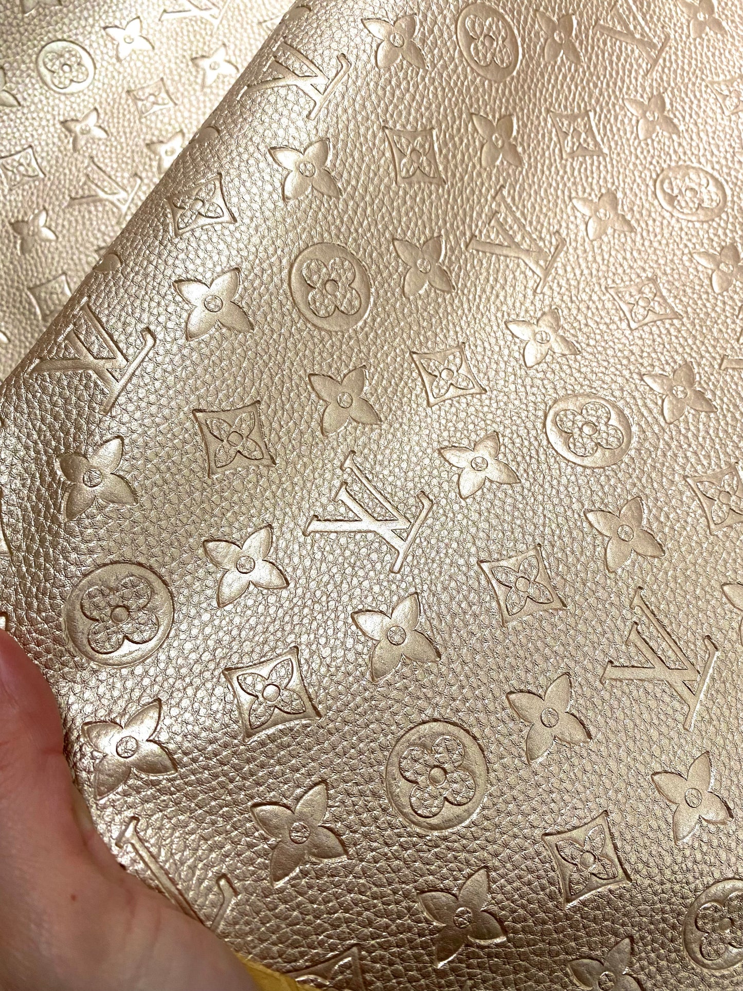 Metallic Fabric LV Embossed Leather for Car Seat Upholstery Furniture Design