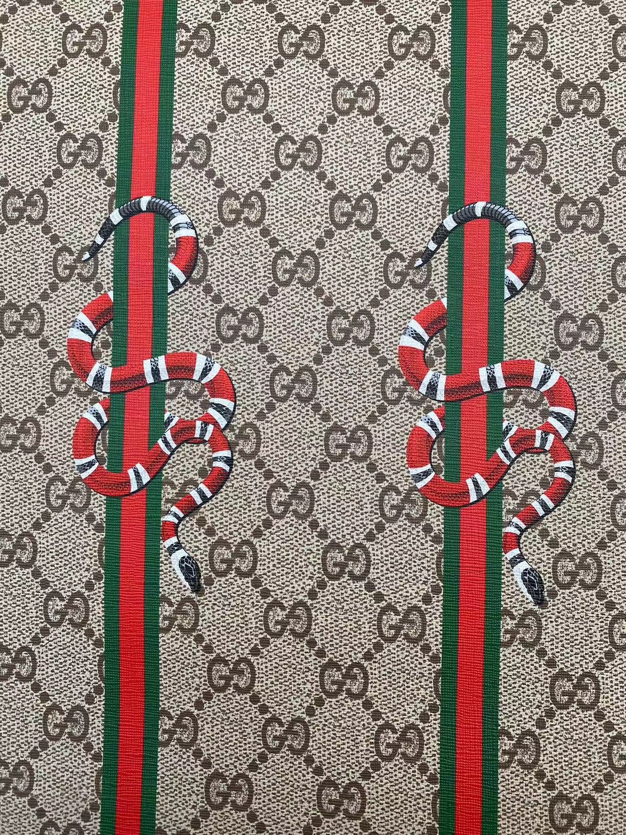 Tissu en cuir vinyle personnalisé Gucci Snake pour baskets, bricolage, couture, tapisserie, décoration intérieure