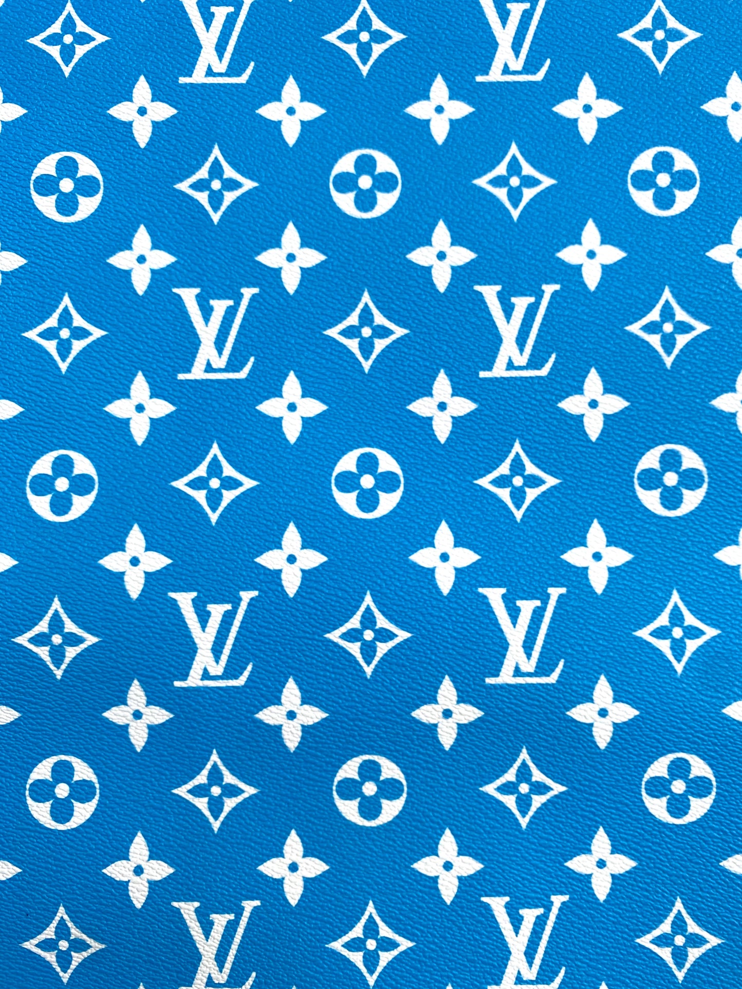 Sky Blue LV Vinyl Leather Fabric for Handmade DIY Sewing Custom Sneakers